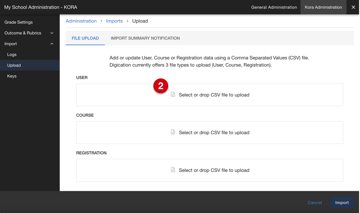 Create, update, and delete users with CSV import Digication Help Desk