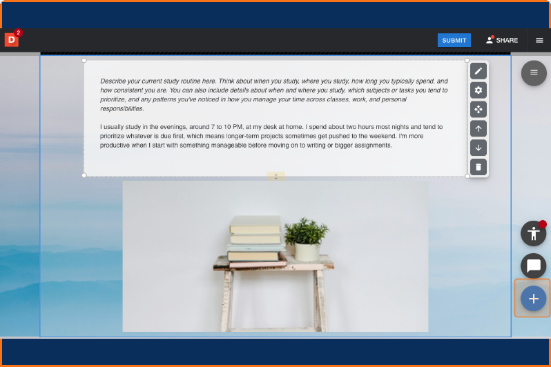 Section in edit view with a text module above and an image module below showing an uploaded image