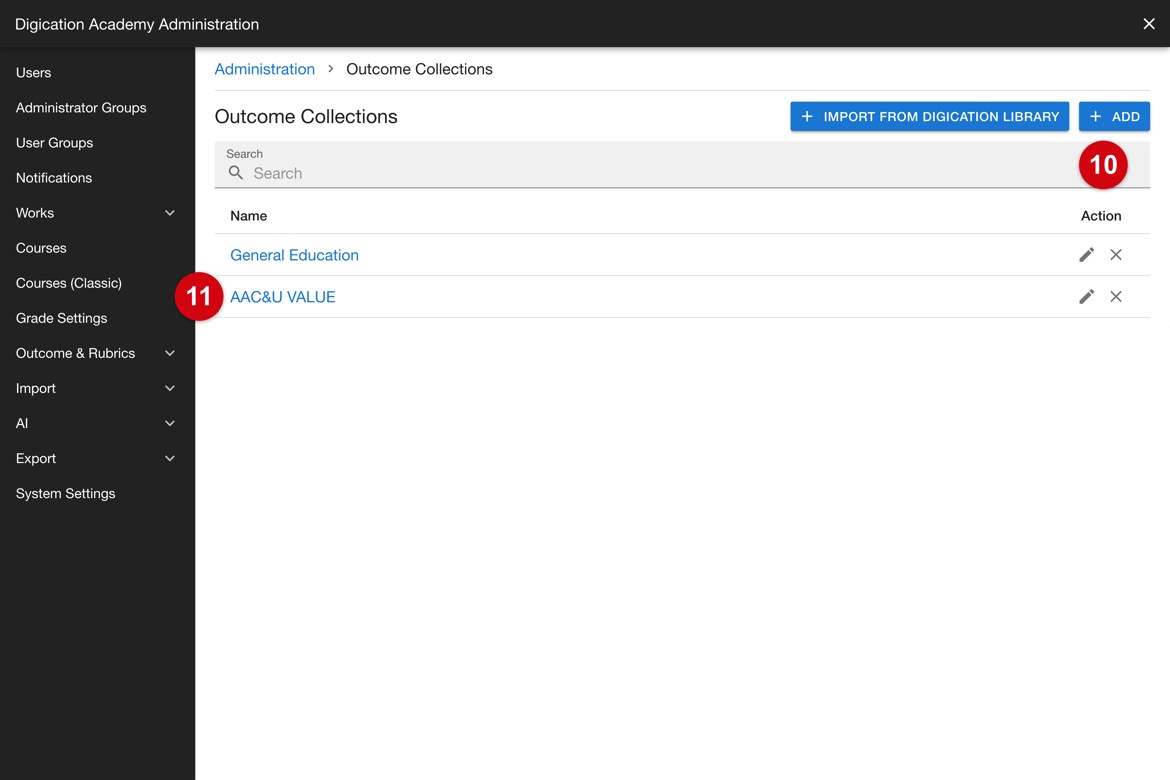 Outcome Collections search and a collection