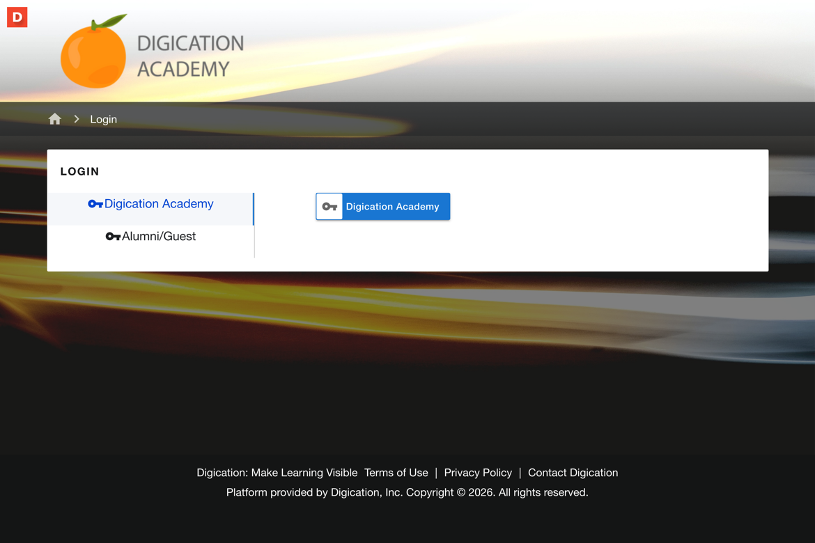 Login window listing the available login methods